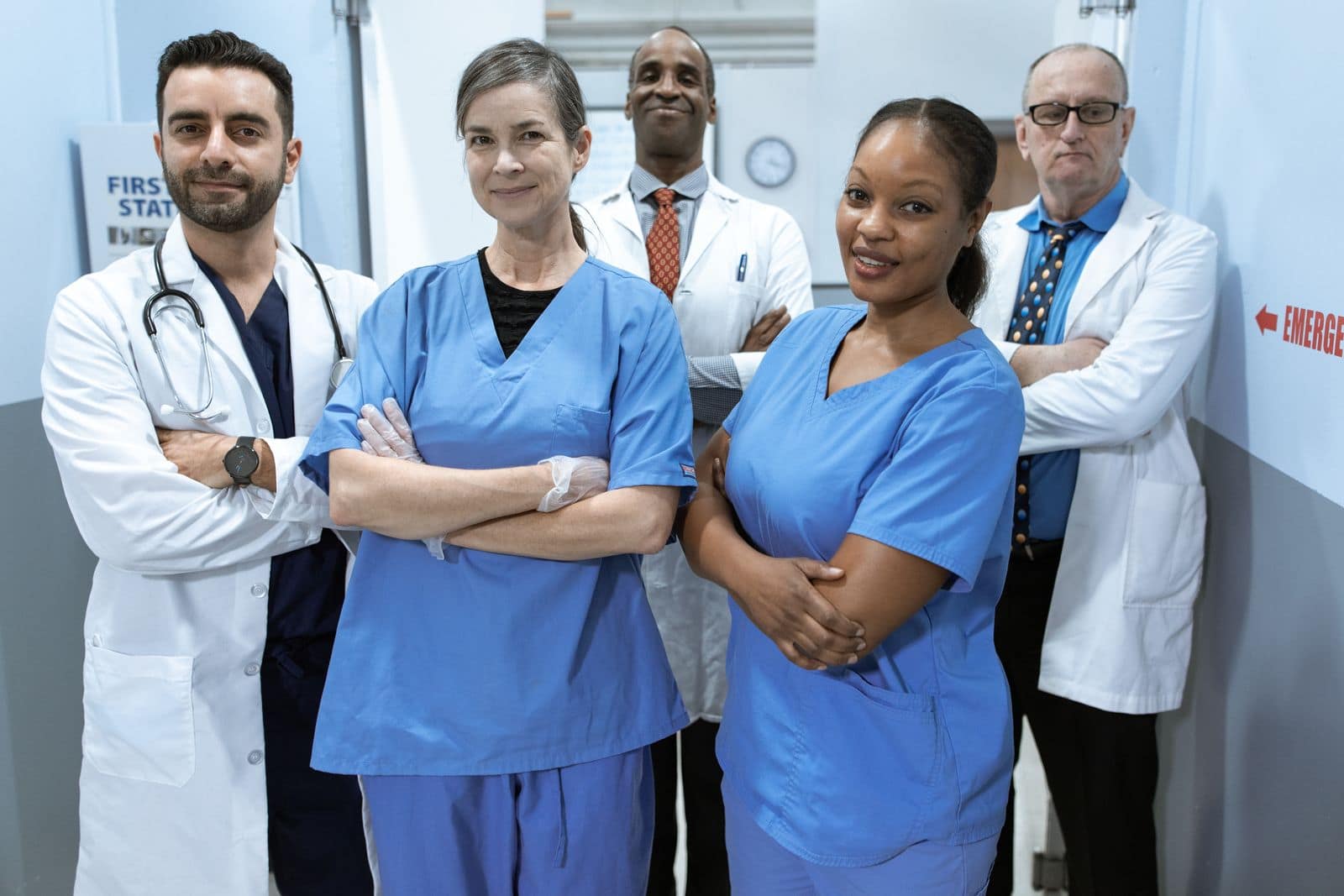 Confident team of healthcare professionals